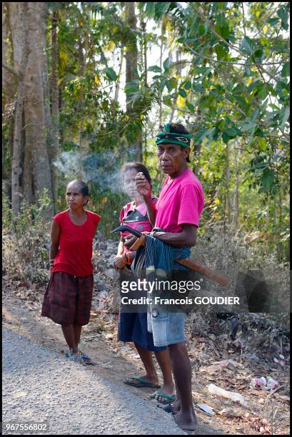 Paysans dans le village Bomdo Bela à Sumba, 21 octobre 2014, Indonésie.