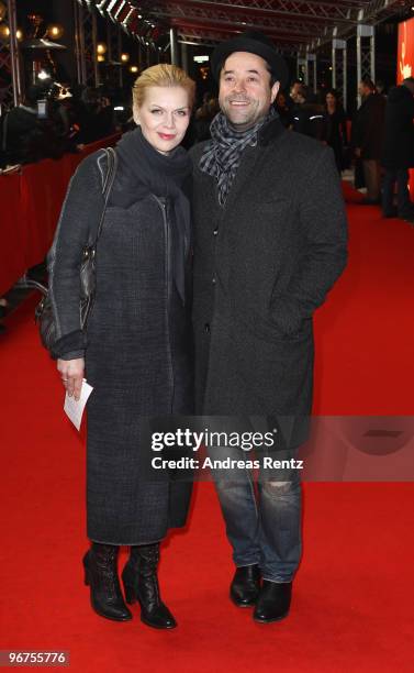 Actors Anna Loos and Jan Josef Liefers attend the 'Boxhagener Platz' - Premiere during day six of the 60th Berlin International Film Festival at the...