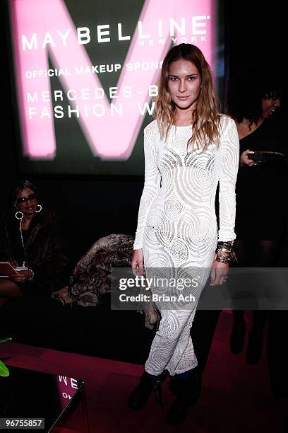 Model Erin Wasson attends Mercedes-Benz Fashion Week at Bryant Park on February 16, 2010 in New York City.