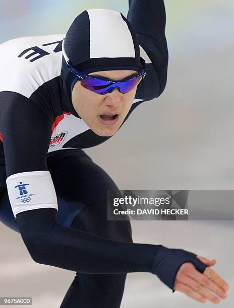 Czech Republic's Karolina Erbanova competes in the Ladies' 500m Speedskating race at the Richmond Olympic Oval, in Richmond, during the XXI Winter...