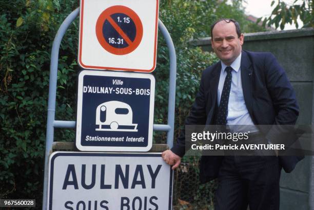 Jean-Claude Abrioux lors des éléctions législatives à Aulnay-sous-Bois le 18 octobre 1983, France.
