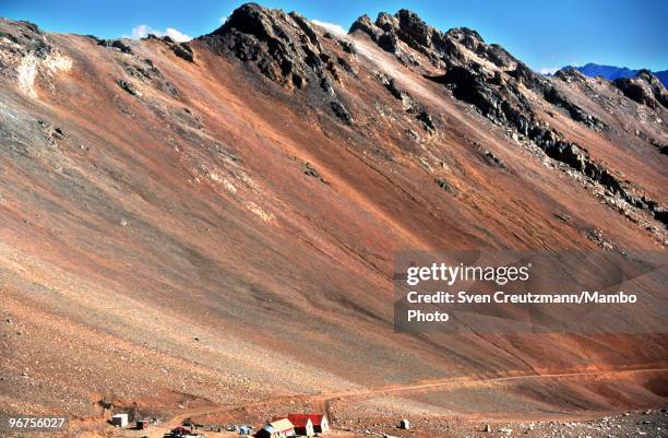 The village of the mine workers in the Flores de Los Andes Lapis Lazuli mine, located at 3,700 meter high in the Andes, on April 1 near Ovalle,...