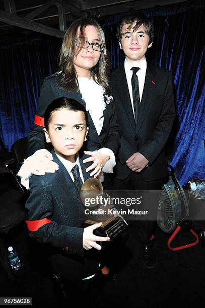 Exclusive** Blanket Jackson, Paris Jackson and Prince Jackson attend the 52nd Annual GRAMMY Awards held at Staples Center on January 31, 2010 in Los...