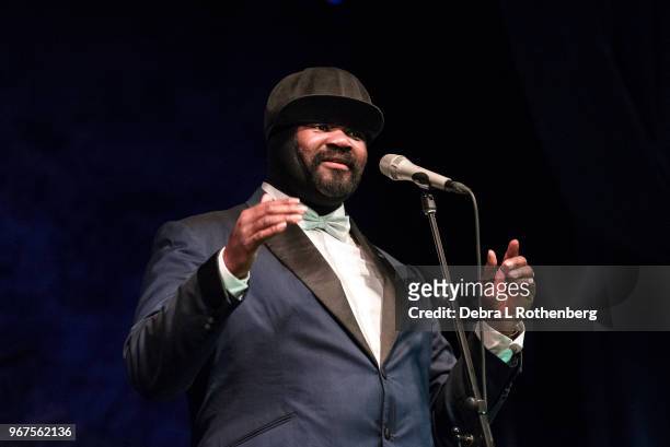 Gregory Porter performs during the Blue Note Jazz Festival at Sony Hall on June 4, 2018 in New York City.