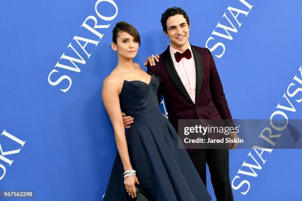 Nina Dobrev and Zac Posen attend the 2018 CFDA Fashion Awards at Brooklyn Museum on June 4, 2018 in New York City.