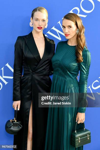 Hannah Ferguson and Chloe Gosselin attend the 2018 CFDA Fashion Awards at Brooklyn Museum on June 4, 2018 in New York City.