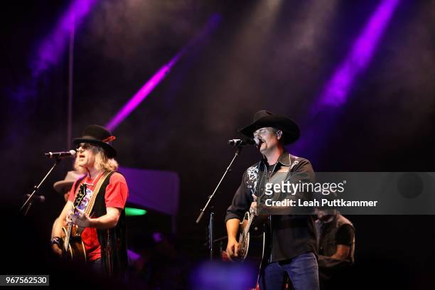 Big Kenny and John Rich of Big & Rich perform at the 8th Annual Music City Gives Back concert at Ascend Park on June 4, 2018 in Nashville, Tennessee.