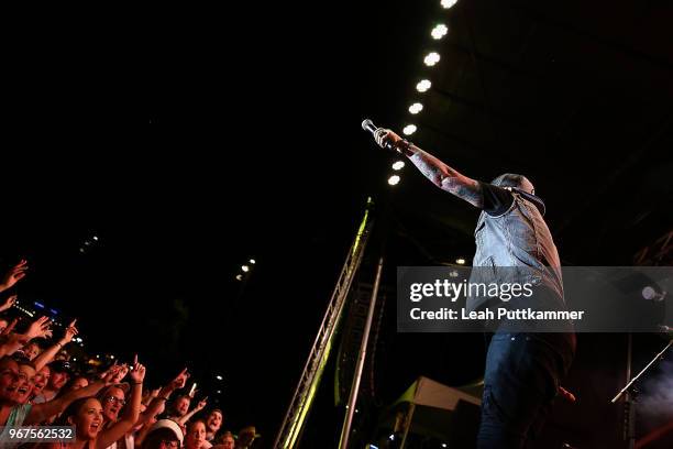 Sinister performs with Big & Rich at the 8th Annual Music City Gives Back concert at Ascend Park on June 4, 2018 in Nashville, Tennessee.