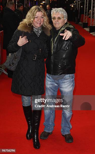 Actor Henry Huebchen and partner Carmen Kopplin attend the 'Boxhagener Platz' - Premiere during day six of the 60th Berlin International Film...