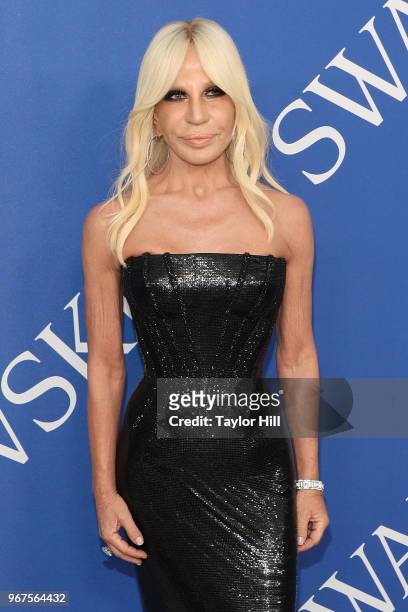 Donatella Versace attends the 2018 CFDA Awards at Brooklyn Museum on June 4, 2018 in New York City.