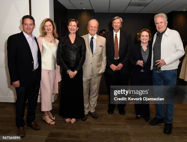 From left to right David Averell Stevens, Dawn Hudson , CEO of the Academy of Motion Picture Arts and Sciences, actress Annette Bening, George...