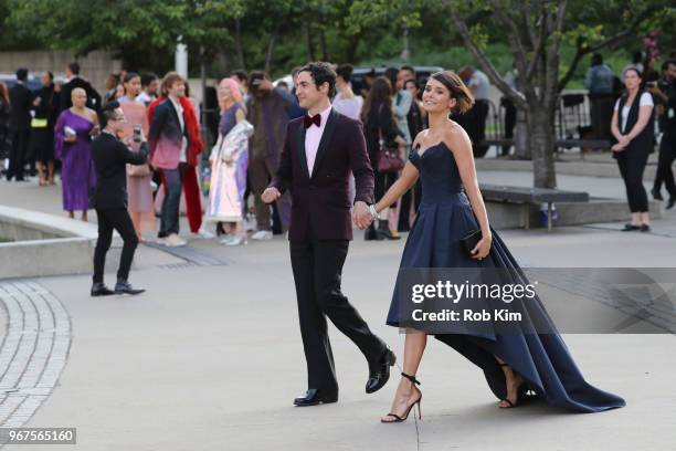 Nina Dobrev and Zac Posen arrive for the 2018 CFDA Fashion Awards at Brooklyn Museum on June 4, 2018 in New York City.