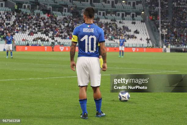 Lorenzo Insigne during the friendly football match between Italy and Holland at Allianz Stadium on June 04, 2018 in Turin, Italy. Final result: 1-1
