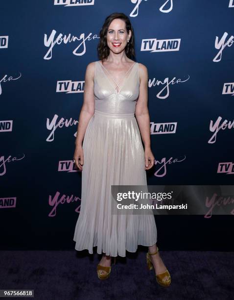 Miriam Shor attends "Younger" season 5 premiere party at Cecconi's Dumbo on June 4, 2018 in Brooklyn, New York.