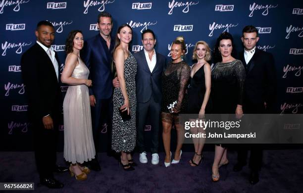 Charles Michael Davis, Miriam Shor, Peter Hermann, Sutton Foster, Darren Star, Hilary Duff, Molly Bernard, Debi Mazar and Nico Tortorella attend...