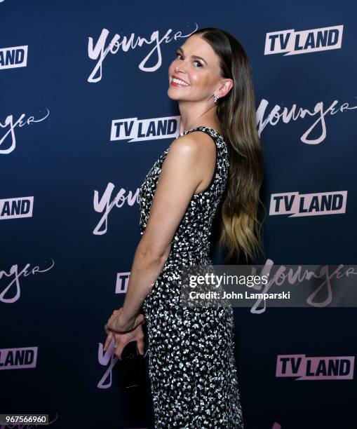 Sutton Foster attends "Younger" season 5 premiere party at Cecconi's Dumbo on June 4, 2018 in Brooklyn, New York.