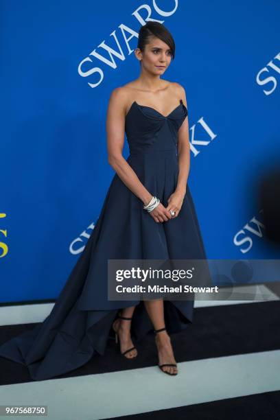 Nina Dobrev attends the 2018 CFDA Fashion Awards at Brooklyn Museum on June 4, 2018 in New York City.