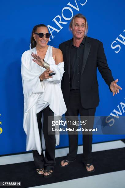Donna Karan and Russell James attend the 2018 CFDA Fashion Awards at Brooklyn Museum on June 4, 2018 in New York City.
