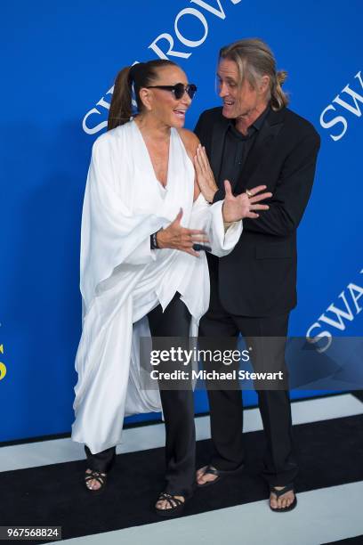 Donna Karan and Russell James attend the 2018 CFDA Fashion Awards at Brooklyn Museum on June 4, 2018 in New York City.