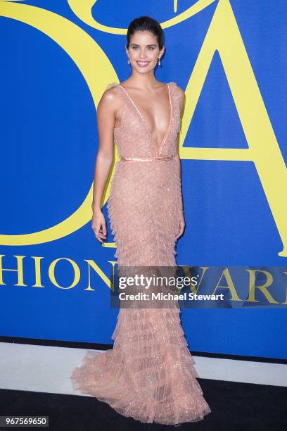 Sara Sampaio attends the 2018 CFDA Fashion Awards at Brooklyn Museum on June 4, 2018 in New York City.