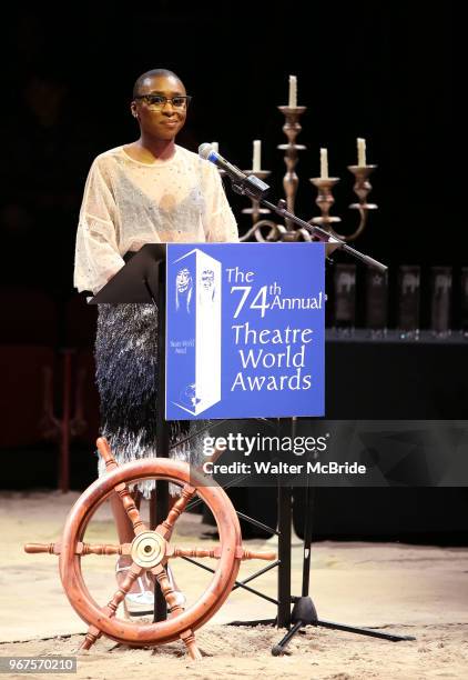 Cynthia Erivo during the 74th Annual Theatre World Awards at Circle in the Square on June 4, 2018 in New York City.