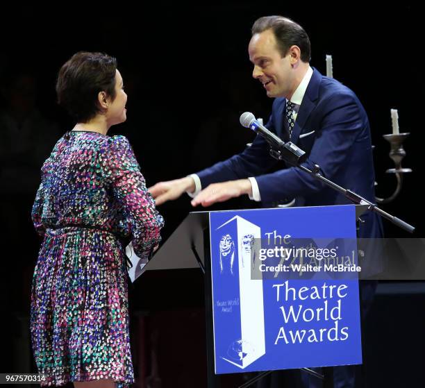 Lea Salonga and Harry Hadden-Paton during the 74th Annual Theatre World Awards at Circle in the Square on June 4, 2018 in New York City.