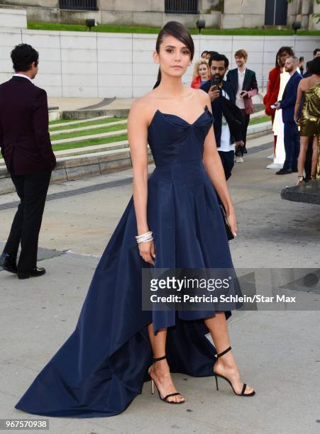 Nina Dobrev is seen on June 4, 2018 at the 2018 CFDA Fashion Awards in New York City.