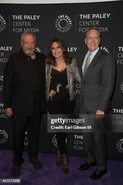 Creator/Executive Producer Dick Wolf, Executive Producer Mariska Hargitay and Moderator/Chairman, NBC Entertainment Bob Greenblatt attend The Paley...