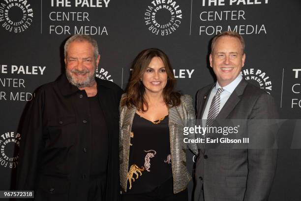 Creator/Executive Producer Dick Wolf, Executive Producer Mariska Hargitay and Moderator/Chairman, NBC Entertainment Bob Greenblatt attend The Paley...