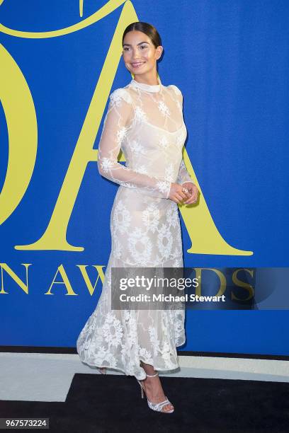 Lily Aldridge attends the 2018 CFDA Fashion Awards at Brooklyn Museum on June 4, 2018 in New York City.