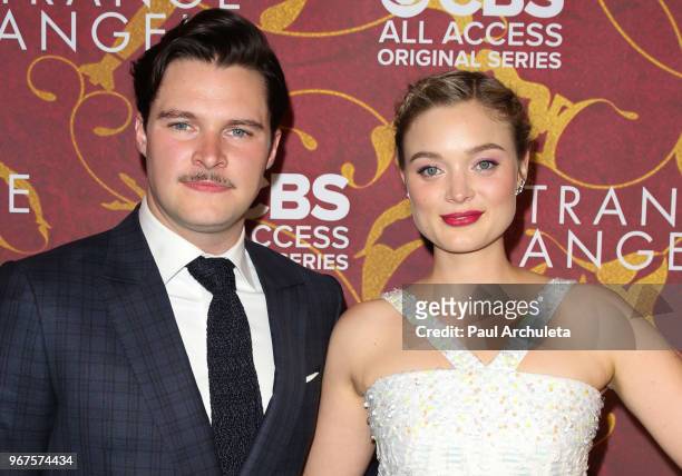 Actors Jack Reynor and Bella Heathcote attend the premiere of CBS All Access' "Strange Angel" at Avalon on June 4, 2018 in Hollywood, California.