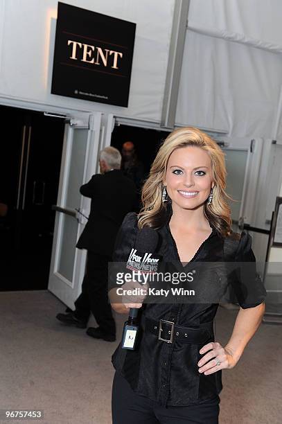 Reporter Courtney Friel attends Mercedes-Benz Fashion Week at Bryant Park on February 16, 2010 in New York City.
