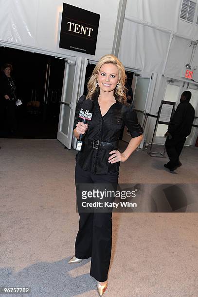 Reporter Courtney Friel attends Mercedes-Benz Fashion Week at Bryant Park on February 16, 2010 in New York City.