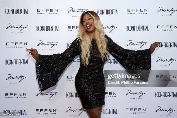 Laverne Cox attends the Los Angeles Confidential Celebration for Portraits of Pride with GLAAD and Laverne Cox on June 4, 2018 in Beverly Hills,...