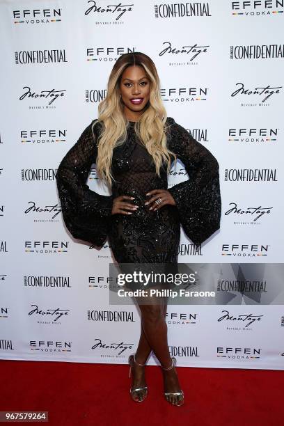 Laverne Cox attends the Los Angeles Confidential Celebration for Portraits of Pride with GLAAD and Laverne Cox on June 4, 2018 in Beverly Hills,...