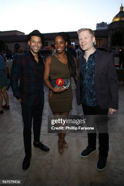 Wilson Cruz, Kristina Arielle, and Anthony Rapp attend the Los Angeles Confidential Celebration for Portraits of Pride with GLAAD and Laverne Cox on...