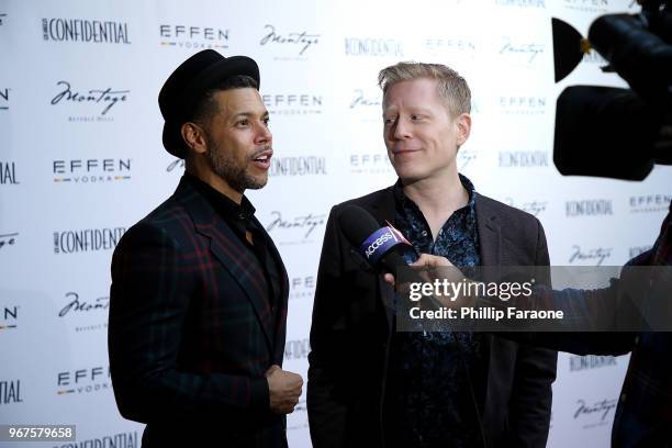 Wilson Cruz and Anthony Rapp attend the Los Angeles Confidential Celebration for Portraits of Pride with GLAAD and Laverne Cox on June 4, 2018 in...