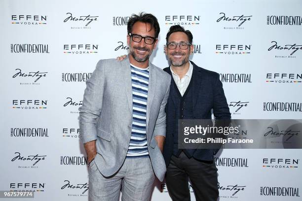 Lawrence Zarian and Gregory Zarian attend the Los Angeles Confidential Celebration for Portraits of Pride with GLAAD and Laverne Cox on June 4, 2018...