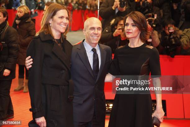 Producer Jeffrey Katzenberg and guests attend the premiere for the movie 'The Croods' during the 63rd Berlinale International Film Festival on...