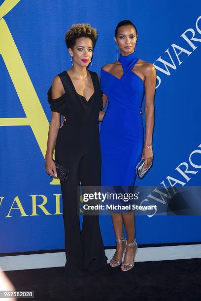 Carly Cushnie and Lais Ribeiro attend the 2018 CFDA Fashion Awards at Brooklyn Museum on June 4, 2018 in New York City.