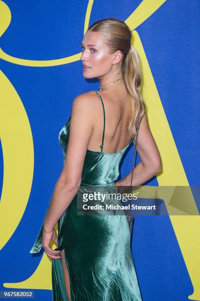 Toni Garrn attends the 2018 CFDA Fashion Awards at Brooklyn Museum on June 4, 2018 in New York City.