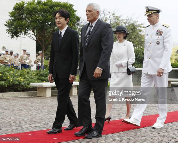Japanese Prince Akishino and his wife Princess Kiko visit the National Memorial Cemetery of the Pacific in Honolulu, which commemorates soldiers who...