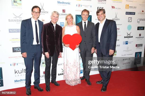 Stephan Willems, Hermann Reichenspurner, Barbara Karan, Eike Sebastian Debus and Stefan Blankenberg attend the Charity Gala 'Das Herz im Zentrum' on...