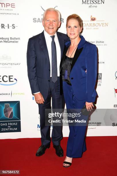 Ruediger Grube and his wife Cornelia Poletto attend the Charity Gala 'Das Herz im Zentrum' on June 4, 2018 in Hamburg, Germany.