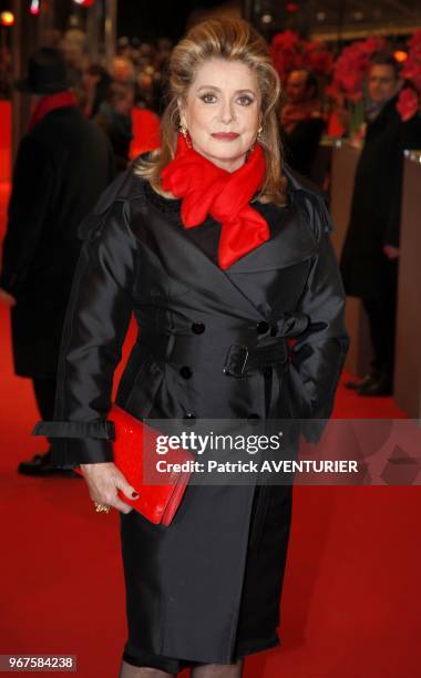 Catherine Deneuve attends the premiere for the movie 'Elle s'en va/On my way' during the 63rd Berlinale International Film Festival on February 15,...