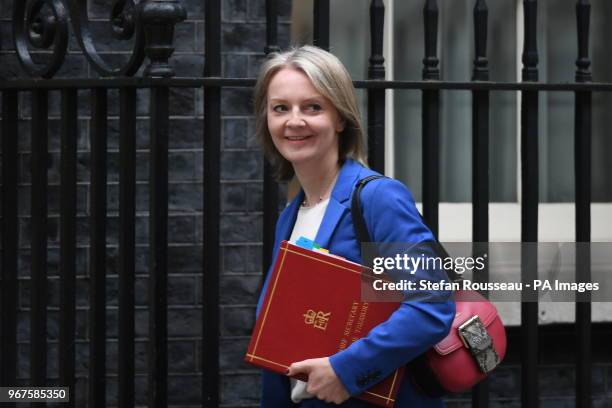 Chief Secretary to the Treasury, Liz Truss, arrives in Downing Street, London, for a cabinet meeting.