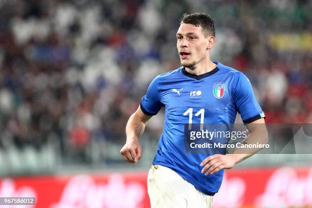 Andrea Belotti of Italy during the International Friendly match between Italy and Netherlands. The match ends in a 1-1 draw.