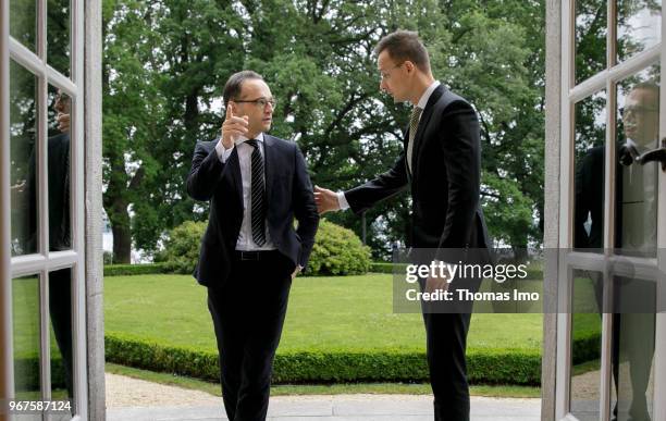 German Foreign Minister Heiko Maas meets Hungarian Foreign Minister Peter Szijjarto on June 05, 2018 in Berlin, Germany.