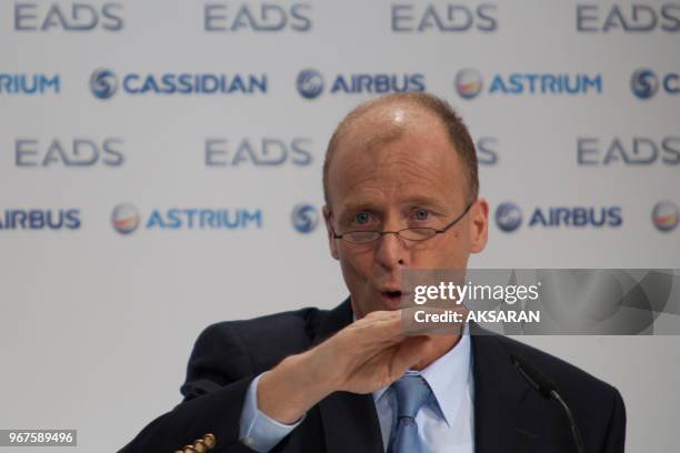 Ceo Tom Enders attends the annual news conference on February 27, 2013 in Berlin, Germany. The European aerospace group EADS is showing higher profit...