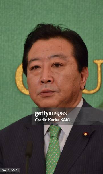 Japan's New Prime Minister Yoshihiko NODA at Japan National Press Club on August 29, 2011 in Tokyo in Japan.